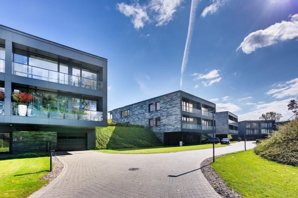 Modern residential estate premium apartments for rent Warsaw Mokotow